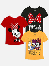 Load image into Gallery viewer, Girls Pack of 3 Minnie Mouse Printed T-shirts small